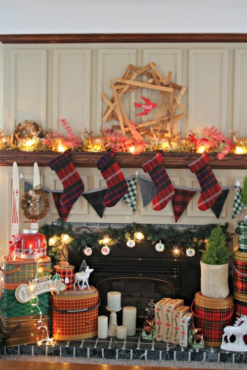 Vintage Holiday Wool Blanket Stockings Vintage Christmas 