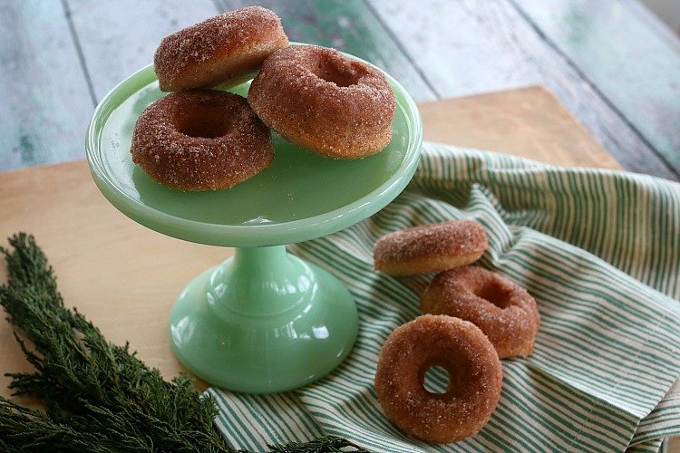homemade cinnamon sugar baked donuts