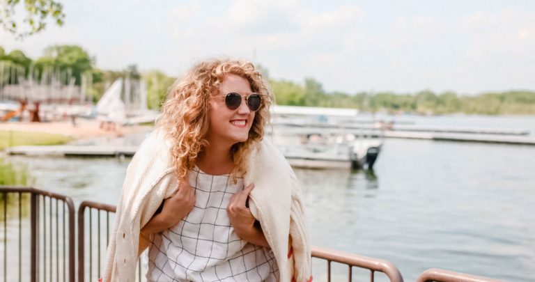 summer days on the lake with my anthropologie sweater.