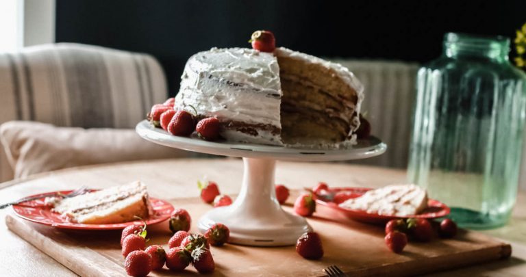 Strawberry Buttercream Jam cake