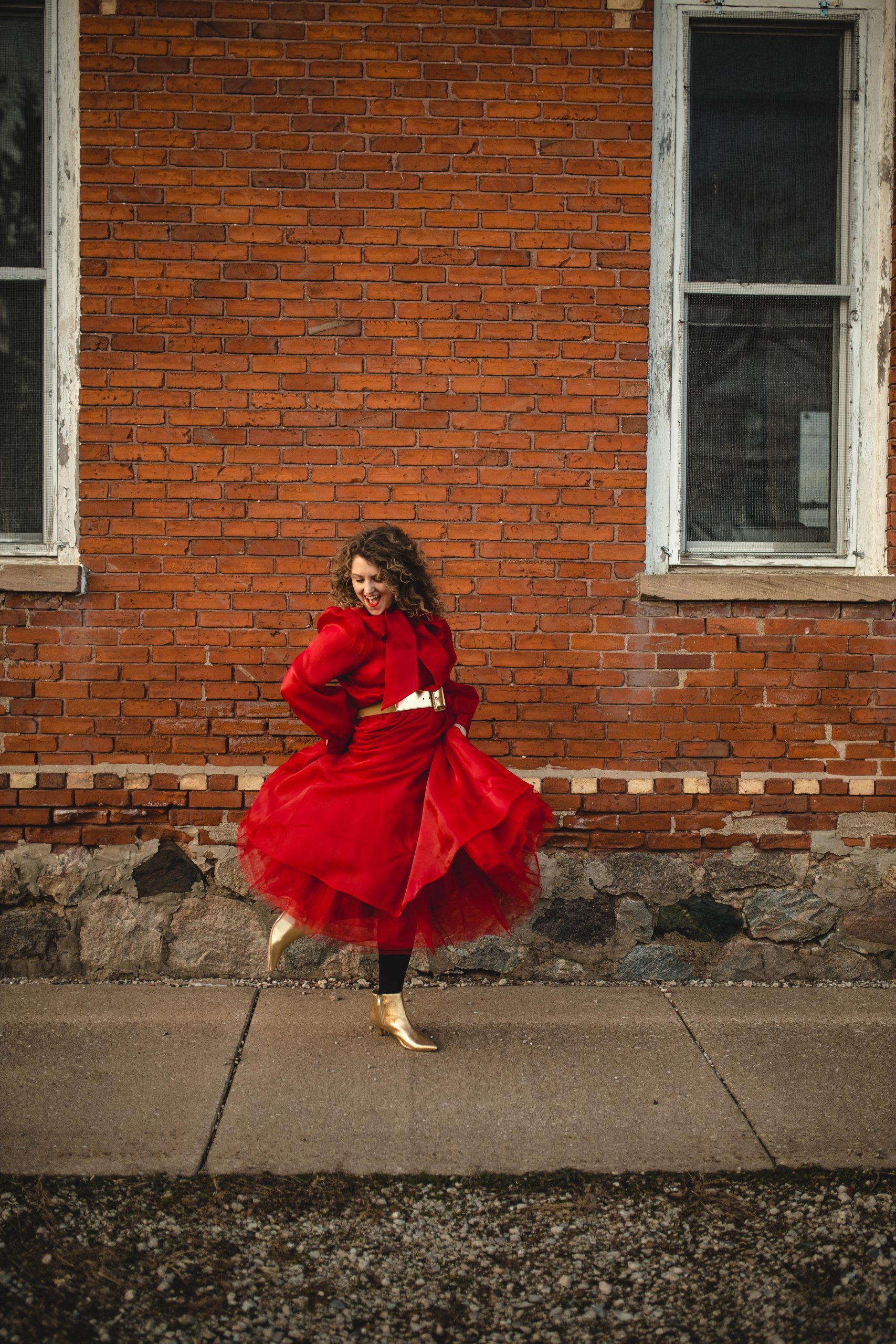 Nordstrom Red Organza FUll Skirt 