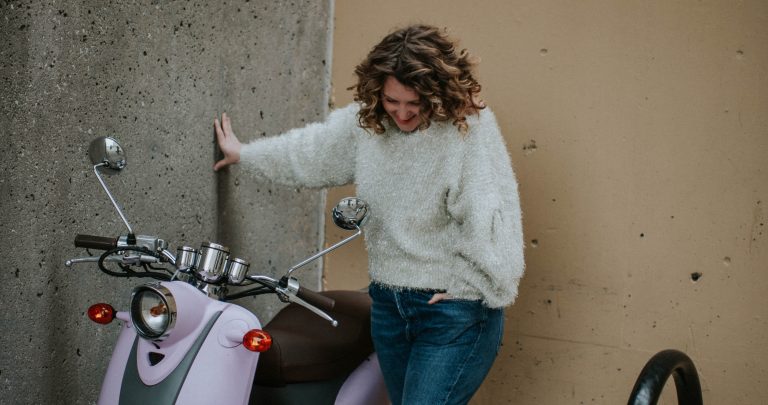Sparkle Sweater with Purple Vespa
