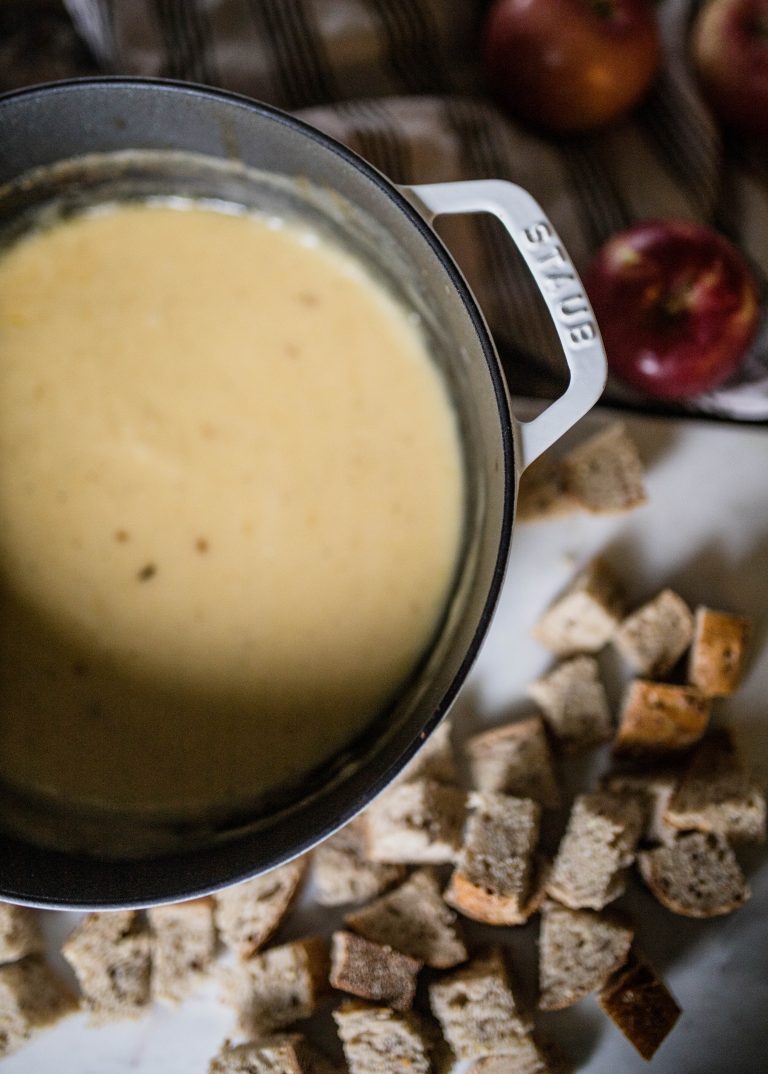 Simple Fall Apple Cider Cheese Fondue Abigail Albers