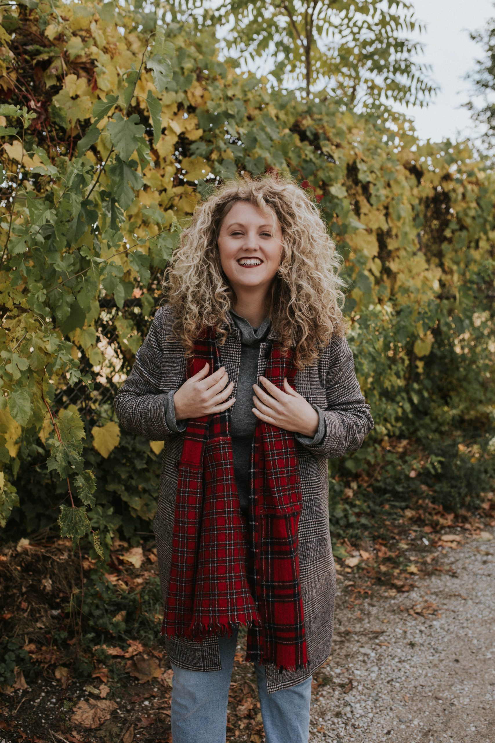 Fall Weather Outfits Plaid Coat