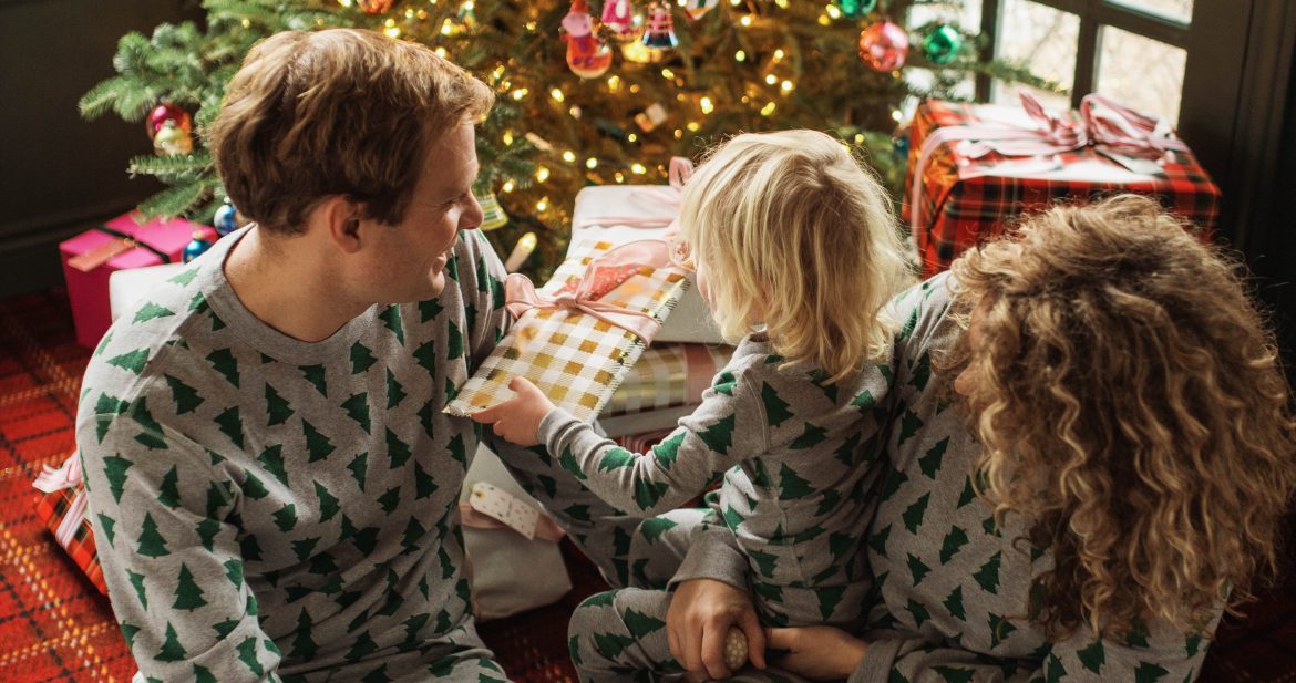 Hannah Anderson Matching Pajamas in Christmas Tree Print