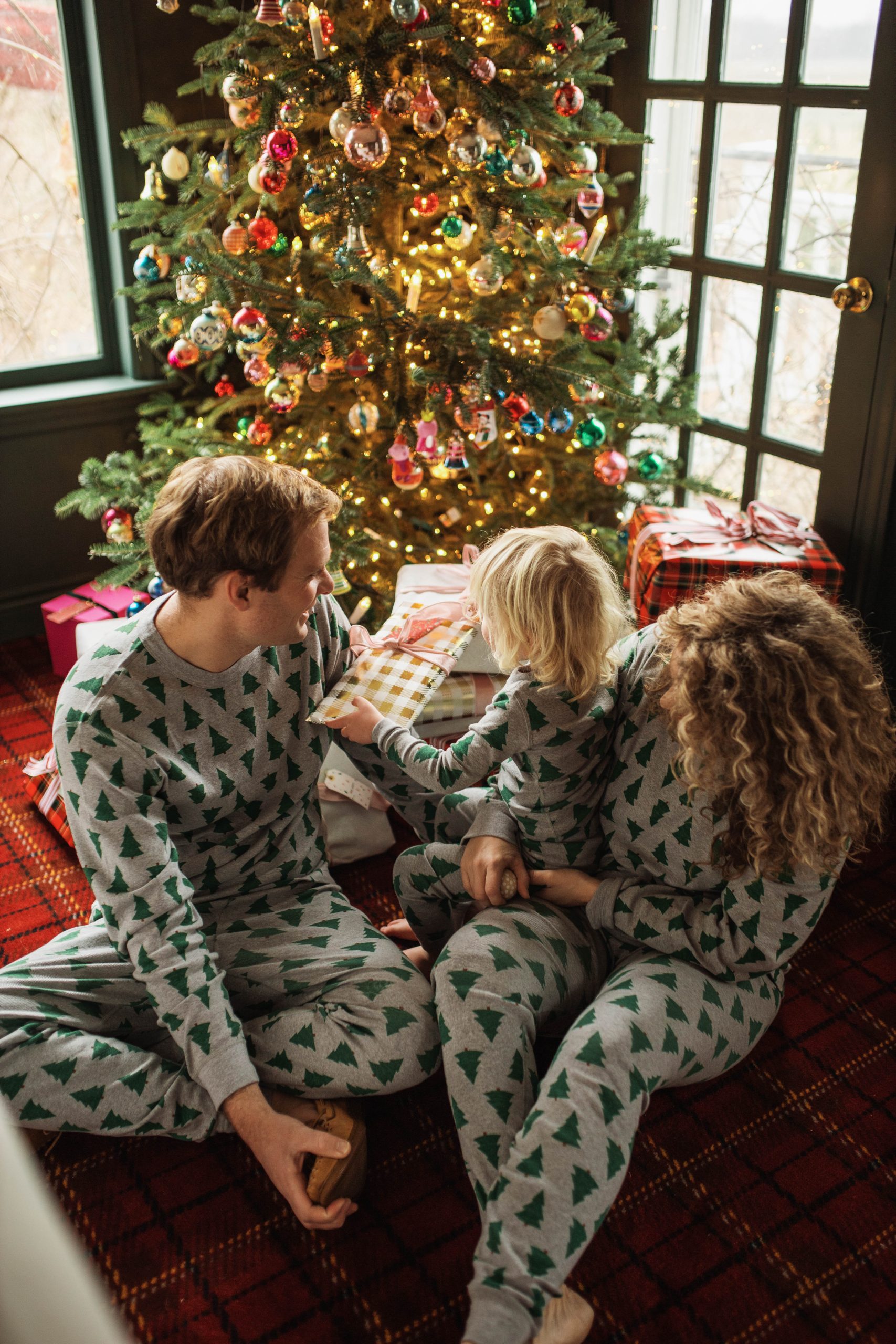 Hannah Anderson Matching Pajamas in Christmas Tree Print